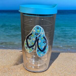 Tervis Tumbler Blue Flip Flops Blue Lid Double Walled 16oz